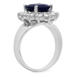 14K Gold 3.00ct Sapphire 0.90ct Diamond Ring