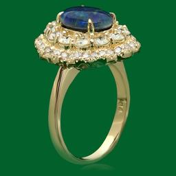 14k Gold 1.78ct Opal 1.72ct Diamond Ring