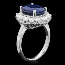 14k Gold 6.00ct Sapphire 1.40ct Diamond Ring