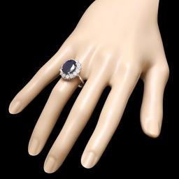 14k Gold 6.00ct Sapphire 1.40ct Diamond Ring
