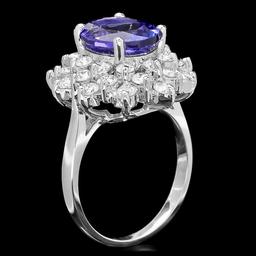 14k Gold 3.50ct Tanzanite 1.70ct Diamond Ring