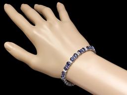 14k Gold 18ct Sapphire 1.80ct Diamond Bracelet