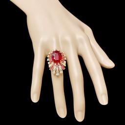 14k Yellow Gold 14ct Ruby 1.85ct Diamond Ring