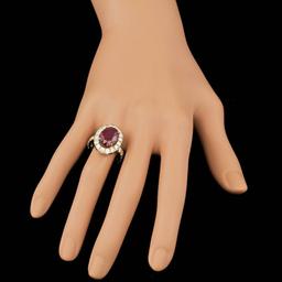 14k Yellow Gold 7.50ct Ruby 1.70ct Diamond Ring