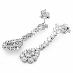 14k White Gold 3.30ct Diamond Earrings