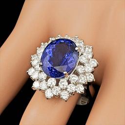 18k Gold 10.00ct Tanzanite 3.60ct Diamond Ring