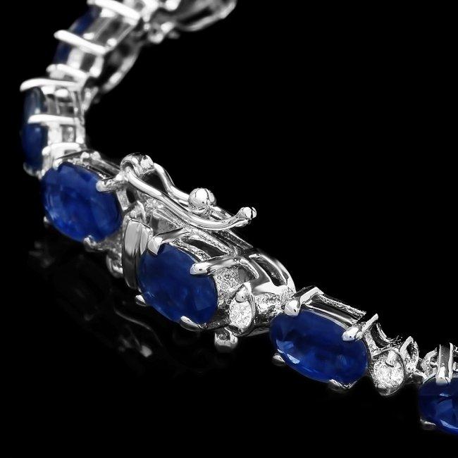 14k Gold 12ct Sapphire 0.54ct Diamond Bracelet