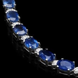 14k Gold 12ct Sapphire 0.54ct Diamond Bracelet