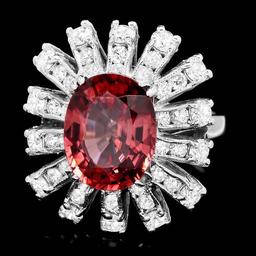 14k White Gold 5.65ct Zircon 1.80ct Diamond Ring