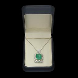14K Gold 9.35ct Emerald 2.00ct Diamond Pendant