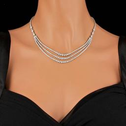 18k White Gold 12.60ct Diamond Necklace