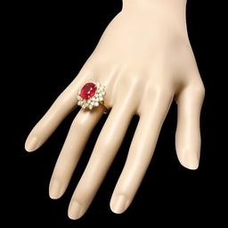 14k Yellow Gold 7.50ct Ruby 2.30ct Diamond Ring