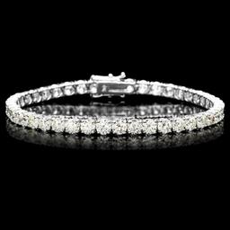 18k White Gold 12.00ct Diamond Tennis Bracelet