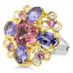 14k Gold 3.00ct Spinel 0.50ct Diamond Ring