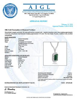 18K White Gold, 21.00cts Tourmaline, 8.40cts Diamond Necklace