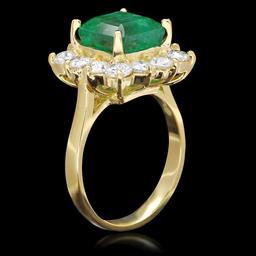 18k Gold 4.00ct Emerald 1.90ct Diamond Ring