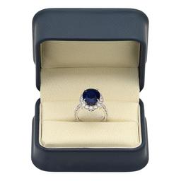 14K Gold 8.00ct Sapphire 2.00ct Diamond Ring