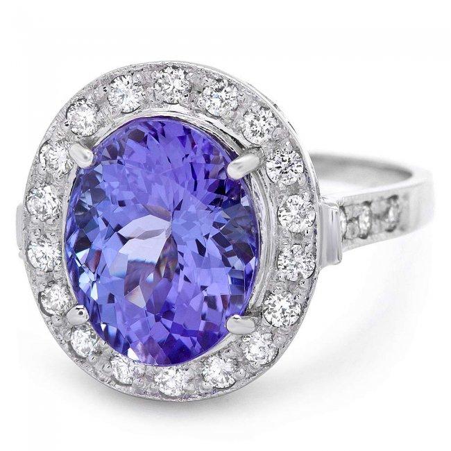 14k Gold 5.00ct Tanzanite 0.70ct Diamond Ring