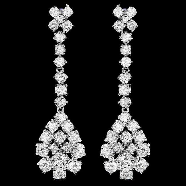 14k White Gold 3.30ct Diamond Earrings