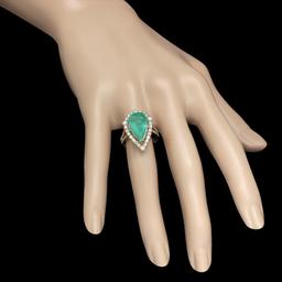 14K Gold 3.82 Emerald 1.05 Diamond Ring