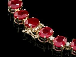 14k Gold 137ct Ruby 4.15ct Diamond Necklace