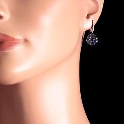 14k White Gold 5.64ct Sapphire 0.58ct Diamond Earrings