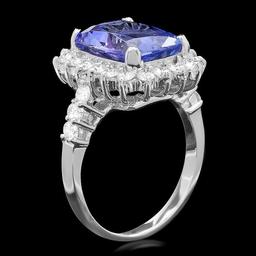 14k Gold 5.00ct Tanzanite 1.20ct Diamond Ring