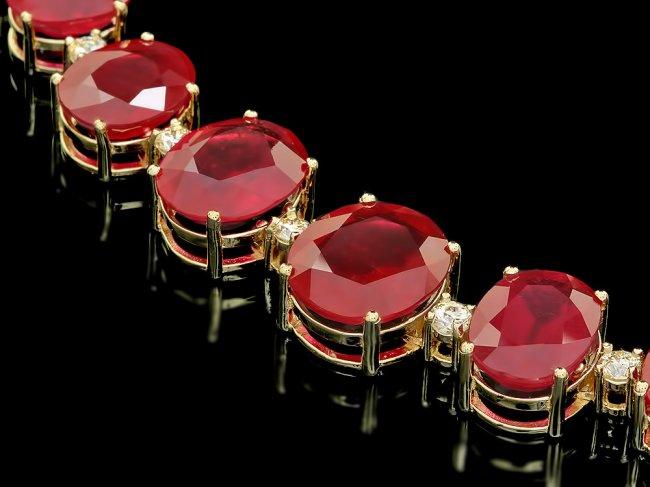 14k Gold 137ct Ruby 4.15ct Diamond Necklace