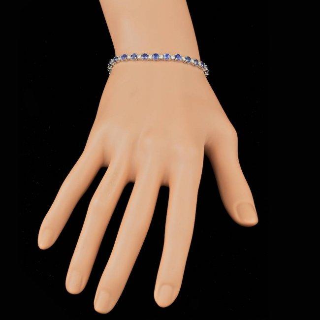 14k Gold 6.00ct Sapphire 1.65ct Diamond Bracelet