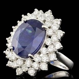 14k Gold 8.50ct Sapphire 3.00ct Diamond Ring