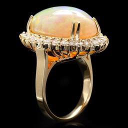 14k Yellow Gold 13.50ct Opal 1.40ct Diamond Ring