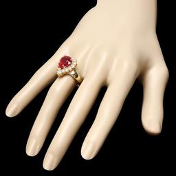 14k Yellow Gold 6.00ct Ruby 1.20ct Diamond Ring