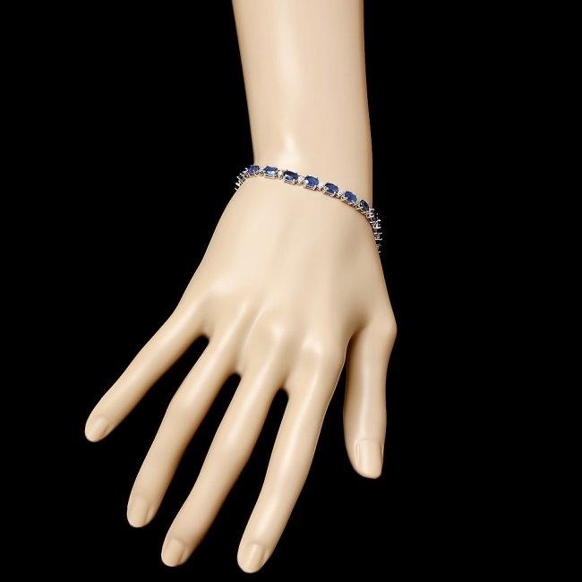 14k Gold 12ct Sapphire 0.54ct Diamond Bracelet