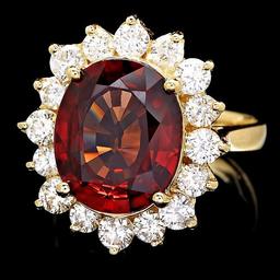 14k Yellow Gold 7.00ct Zircon 1.60ct Diamond Ring