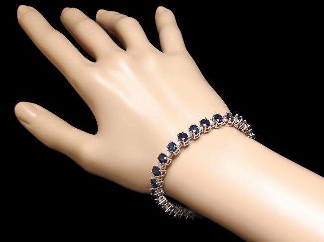 14k Gold 19.00ct Sapphire 2.00ct Diamond Bracelet