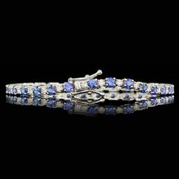 14k Gold 6.00ct Sapphire 1.65ct Diamond Bracelet