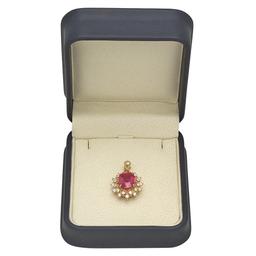 14K Gold 4.98ct Ruby 0.74ct Diamond Pendant