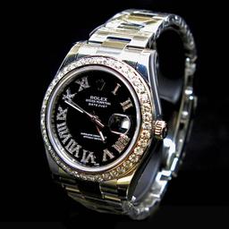 Rolex DateJust ll 41mm aprox. 4.5 cts. Diamond Bezel  0.5 cts. Diamond Dial Men's Wristwatch