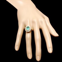 18k Gold 1.75ct Emerald 1.50ct Diamond Ring