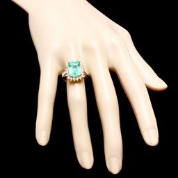 18k Gold 5.00ct Emerald 1.10ct Diamond Ring