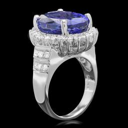 18k Gold 14.00ct Tanzanite 1.50ct Diamond Ring