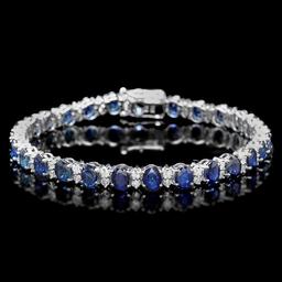 14k Gold 14ct Sapphire 1.80ct Diamond Bracelet