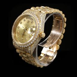 Rolex Day-Date 36mm Yellow Gold Mens Diamond Wristwatch