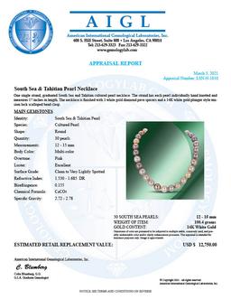 12-15mm South Sea & Tahitian Pearls Necklace