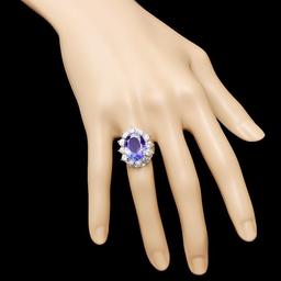 14k Gold 10.00ct Tanzanite 2.50ct Diamond Ring