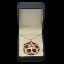 14K Gold 16.40ct Ruby 1.94ct Diamond Pendant