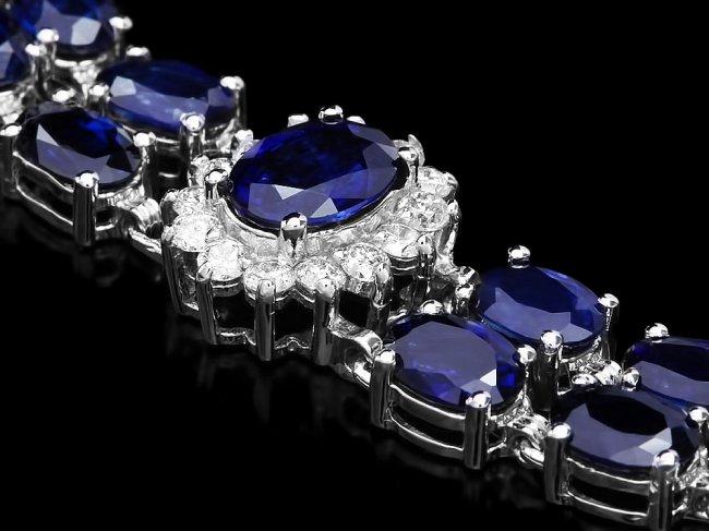 14k Gold 22ct Sapphire 1.50ct Diamond Bracelet