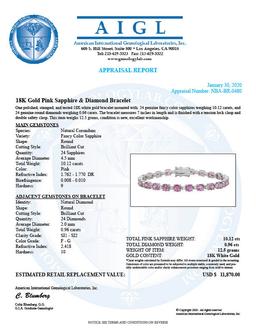 18K Gold 10.12ct Sapphire 0.96ct Diamond Bracelet