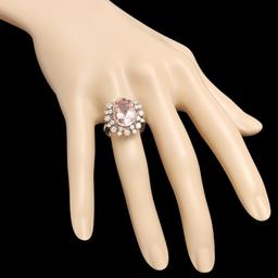 14k Gold 5.50ct Morganite 1.00ct Diamond Ring