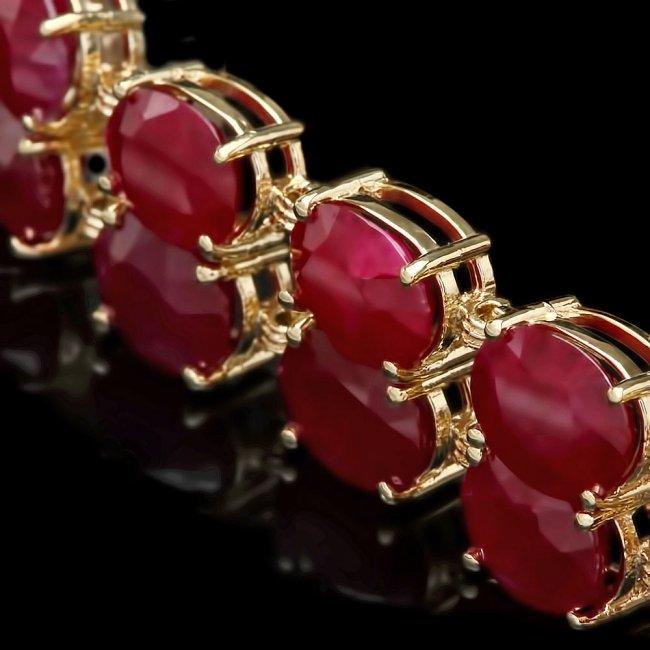 14k Gold 53.00ct Ruby 0.50ct Diamond Bracelet